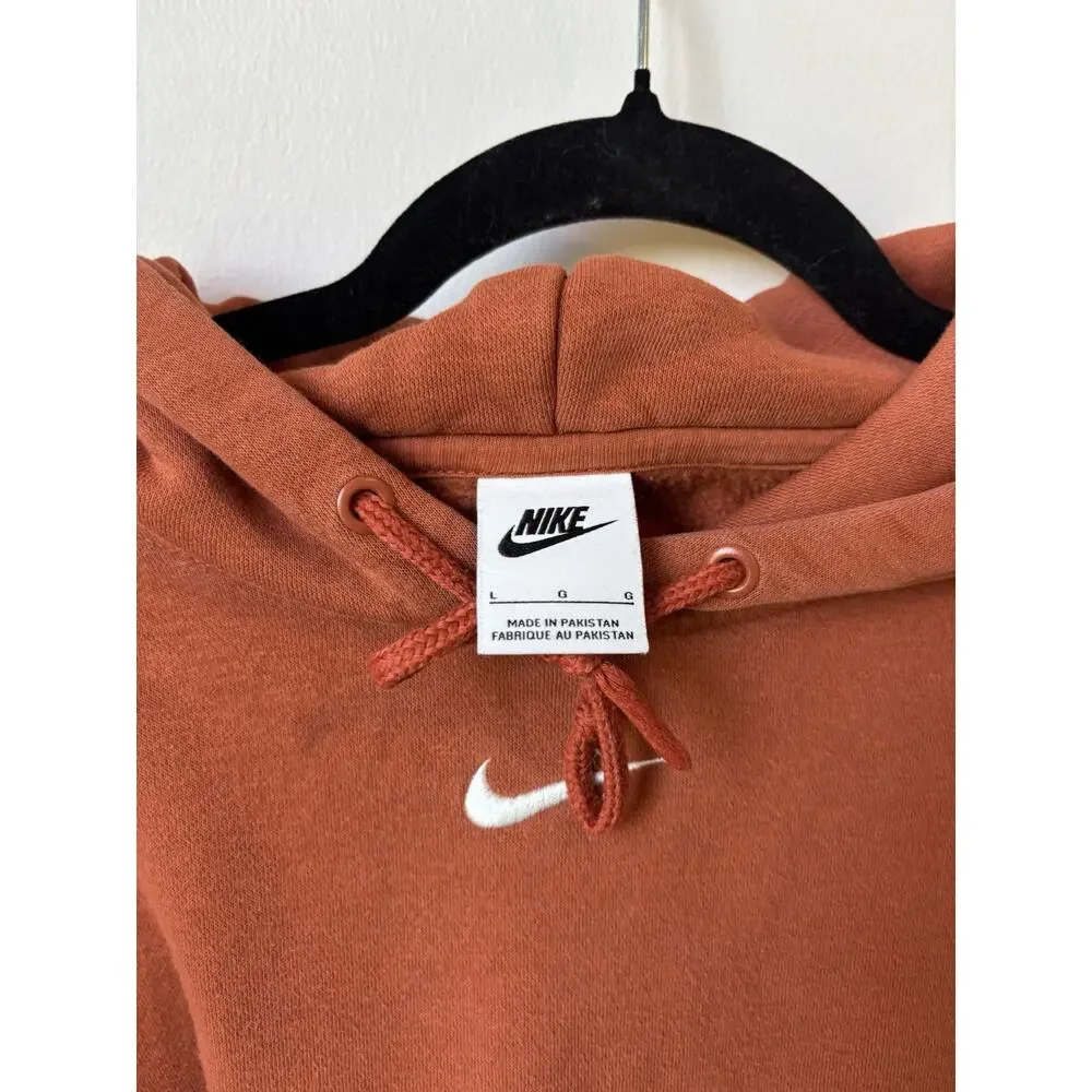 Nike Center Swish Vintage Orange Hoodie Women Size Large